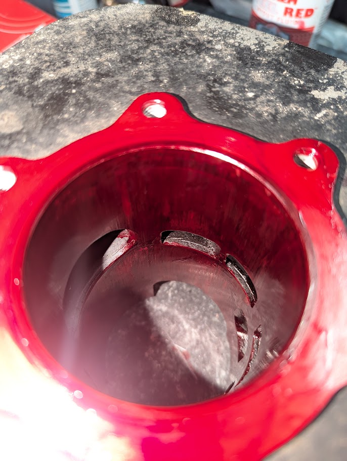 Blaster cylinder covered in Dykem red